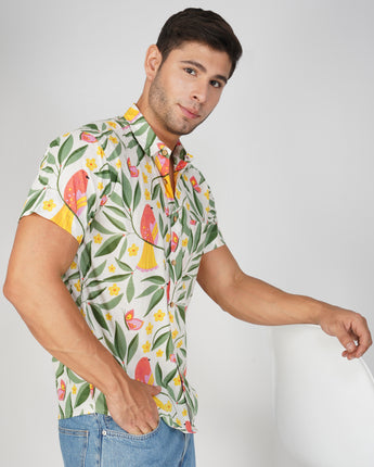 Cool Shirt for Men| White Bird |Pure Cotton