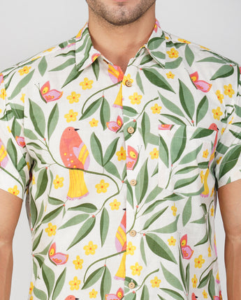 Cool Shirt for Men| White Bird |Pure Cotton