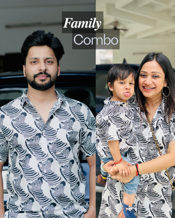 Cotton Zebra Print Twinning Shirts for whole Family: Match in Style!