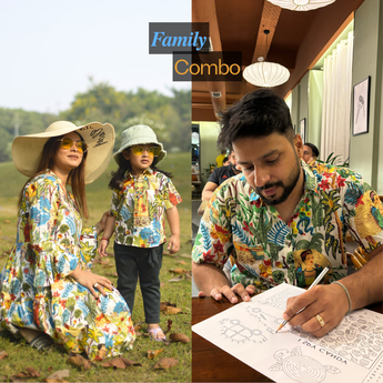 Cotton Jungle Safari Twinning Dresses for family: Match in Style!