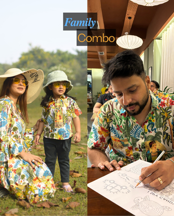 Cotton Jungle Safari Twinning Dresses for family: Match in Style!