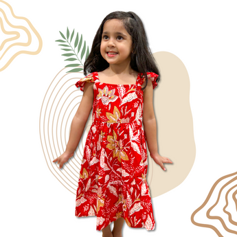 Floral Fireworks long dress for girls| Pure Cotton