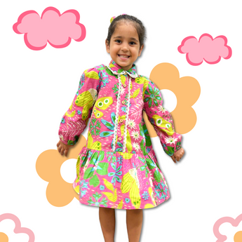 Neon Garden Twinning Dresses for Mother and Daughter| Pure Cotton