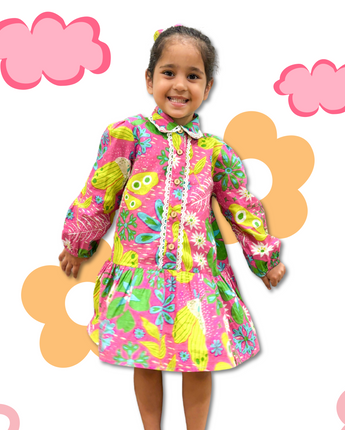 Neon Garden Twinning Dresses for Mother and Daughter| Pure Cotton