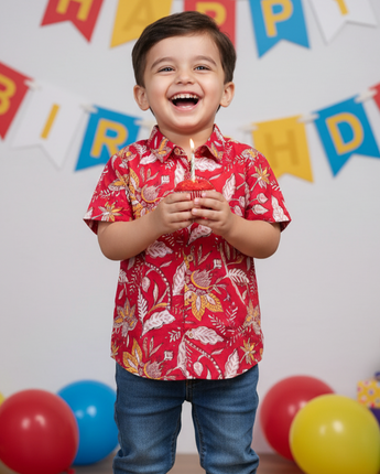 Designer Shirt for Boys| Floral Firework| Pure Cotton