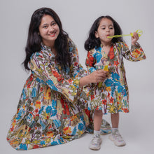 Load image into Gallery viewer, Adorable Cotton Jungle Safari Twinning Dresses for Moms &amp; Kids: Match in Style!
