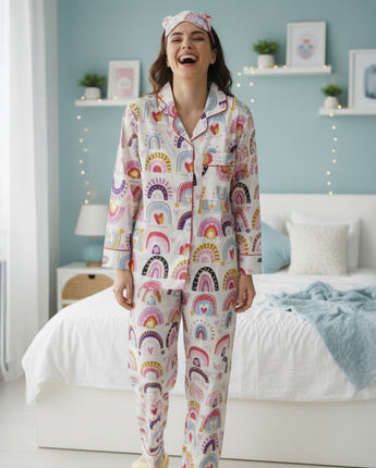 Over The Rainbow| Adult Nightsuit Set| Pure Cotton