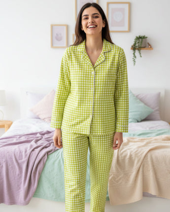 Green Paradise| Adult Nightsuit Set| Pure Cotton