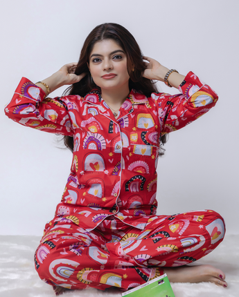 Holiday Mood | Adult Nightsuit Set| Pure Cotton
