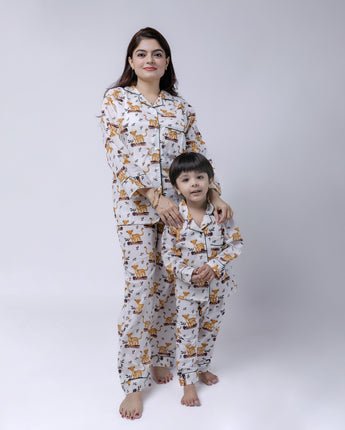 Jungle Safari Twinning Nightsuit Set| Pure Cotton