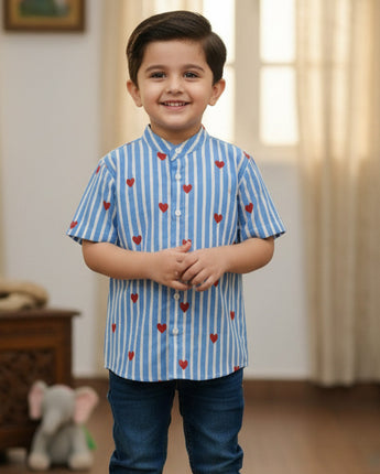 Blue Heart Shirt for Boys | Pure Cotton