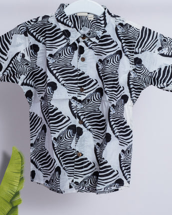 Cotton Boys Shirt Zebra