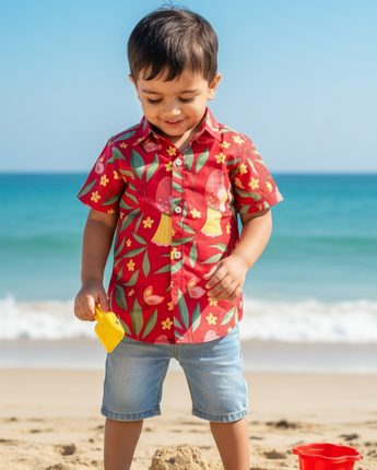 Holiday Shirt for Boys| Red Bird| Pure Cotton