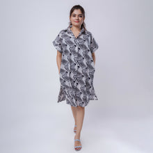 Load image into Gallery viewer, Cotton Women Shirt Dress Zebra
