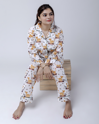 Jungle Safari| Adult Nightsuit Set| Pure Cotton