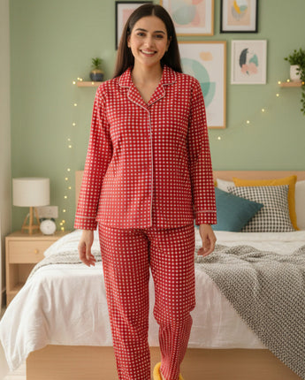 Merry Christmas| Adult Nightsuit Set| Pure Cotton