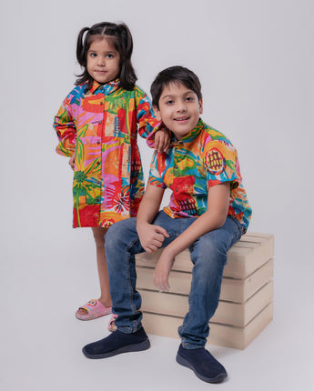Cotton Birthday party sibling twinning outfits