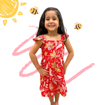 Floral Fireworks long dress for girls| Pure Cotton