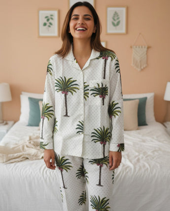 Tropical Dreams| Adult Nightsuit Set| Pure Cotton