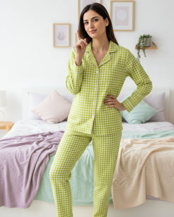 Green Paradise| Adult Nightsuit Set| Pure Cotton
