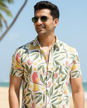 Cool Shirt for Men| White Bird |Pure Cotton