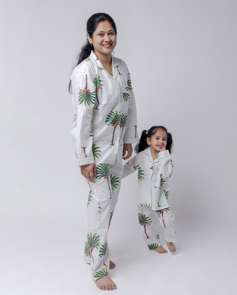 Tropical Dreams Twinning Nightsuit Set| Pure Cotton