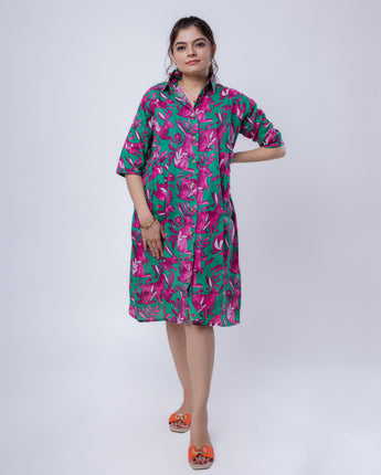 Cotton Women Shirt Dress Rabbit