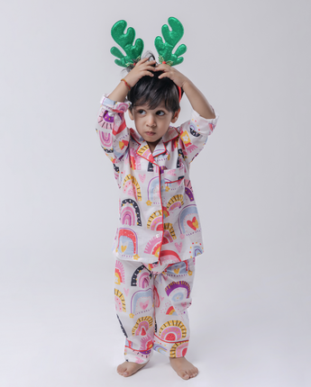 Over The Rainbow| Kids Nightsuit Set |Pure Cotton
