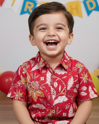 Designer Shirt for Boys| Floral Firework| Pure Cotton