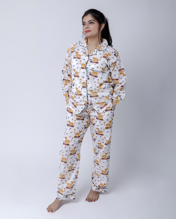 Jungle Safari| Adult Nightsuit Set| Pure Cotton