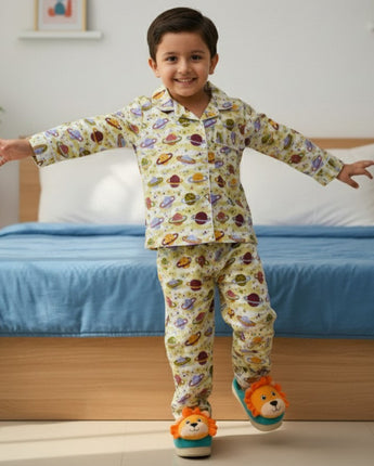 Planets | Kids Night suit Set |Pure Cotton