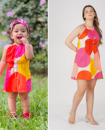 Poppins Halter Neck Twinning Dresses for Mother and Daughter| Pure Cotton