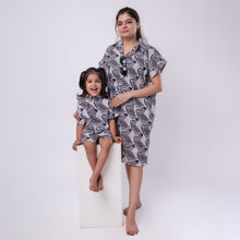 Load image into Gallery viewer, Cotton Zebra Print Twinning Shirts for Moms &amp; Kids: Match in Style!

