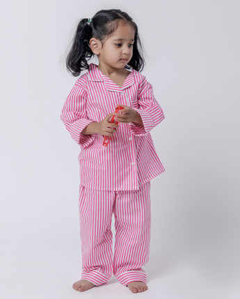Sunday Stripes| Kids Nightsuit Set |Pure Cotton