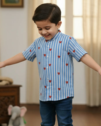Blue Heart Shirt for Boys | Pure Cotton