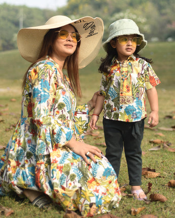 Cotton Jungle Safari Twinning Outfits for Moms & Boys: Match in Style!