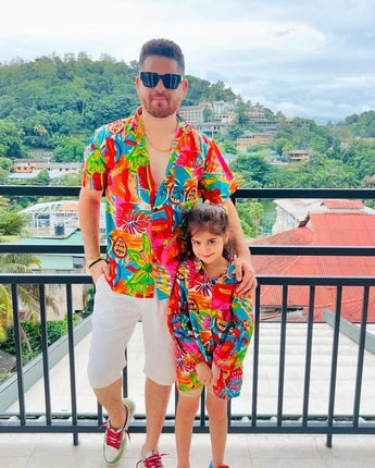 Cotton Birthday Party Twinning Outfit for Father & Daughter: Match in Style!