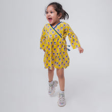 Load image into Gallery viewer, Cotton Girls Frock Yellow Boota
