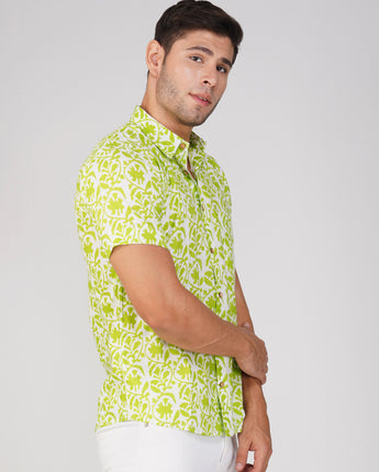 Tropical Shirt for Men| Green Forest | Pure Cotton