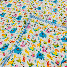Load image into Gallery viewer, Reversible Pure Cotton Fluffy Quilt - Jungle Safari-Multicolour
