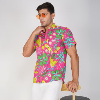 Vacation Mood Shirt for Men| Neon Garden | Pure Cotton