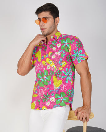 Vacation Mood Shirt for Men| Neon Garden | Pure Cotton
