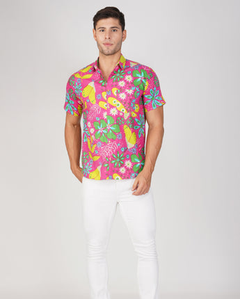 Vacation Mood Shirt for Men| Neon Garden | Pure Cotton