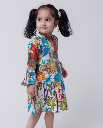 Adorable Cotton Jungle Safari Twinning Dresses for Father & Daughter: Match in Style!