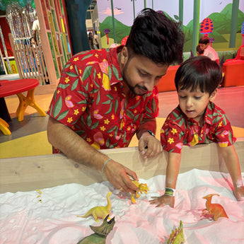 Holiday Matching Twinning Outfit for Father and Son |Red Birds| Pure Cotton