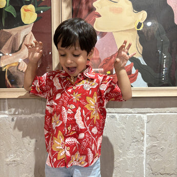 Vacation Shirt for Boys| Floral Firework| Pure Cotton