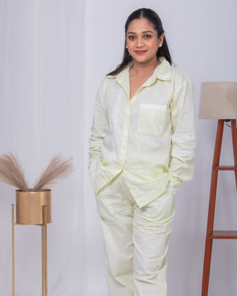 Paris Co-Ords Set Twinning for Mother and Daughter| Yellow| Linen and Laces