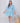 Tiffany Blue Short Dress for Women| Linen with Laces