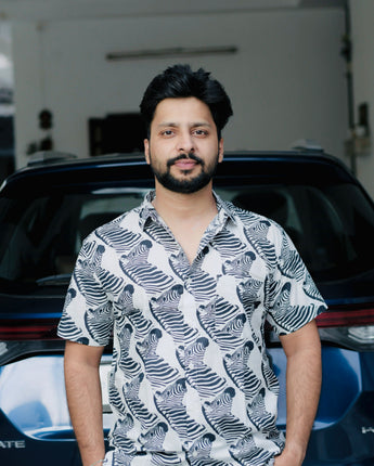 Cotton Men Shirt Zebra