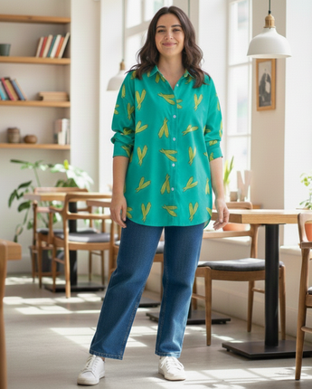 Bhindi Shirt Twinning Outfits for Mother and Son | Pure cotton poplin